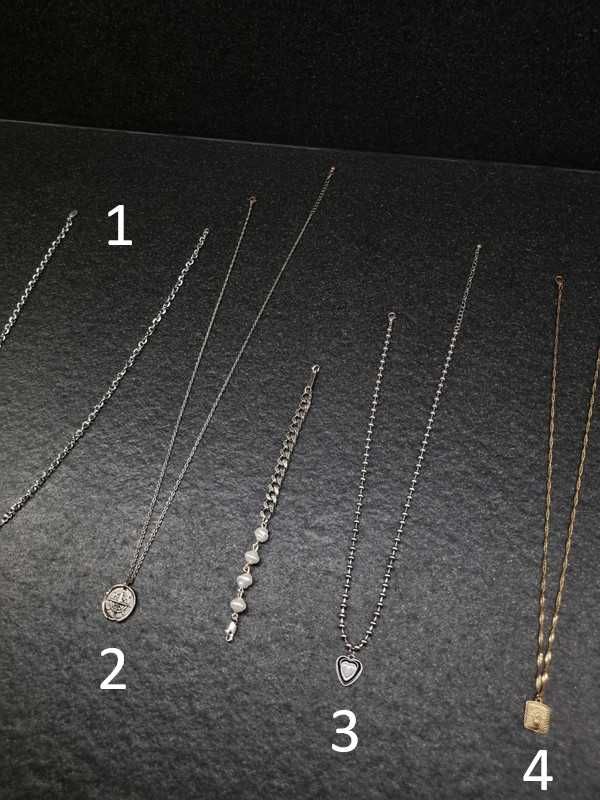 ASOS Naszyjnik 4 Łańcuszek Łańcuch Chain Sygnet Symbol Znak Srebrny