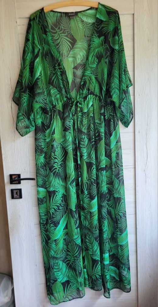 Śliczna zwiewna sukienka print wiązanie Primark 42 44