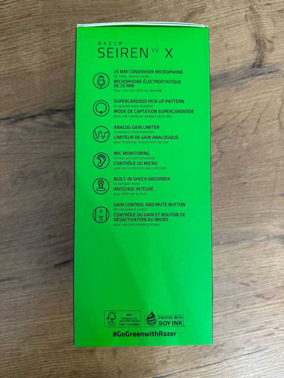 Микрофон для стриминга, подкастов Razer Seiren V2 X Новые!