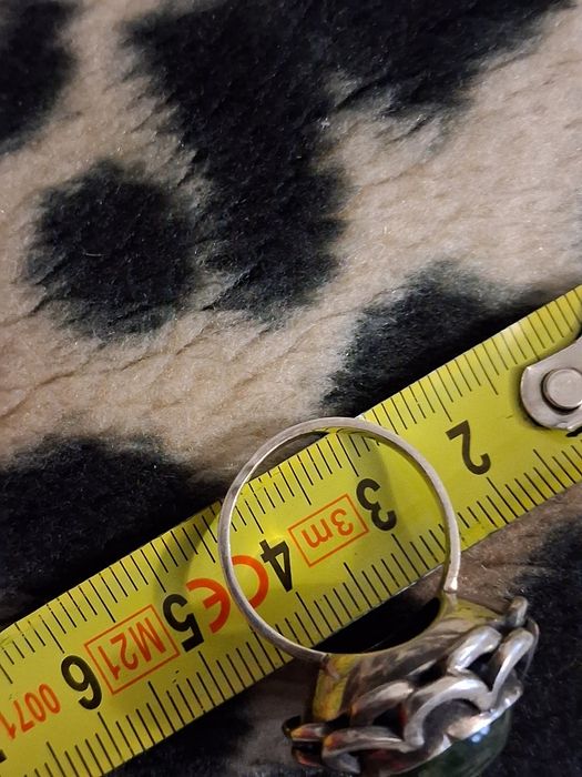 Stary srebrny pierścionek warmet