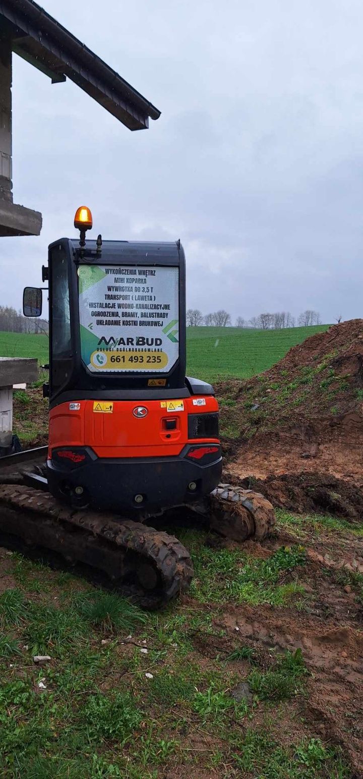 Usługi Minikoparką Czyszczenie rowów Meloracje 7 DNI W TYGODNIU!