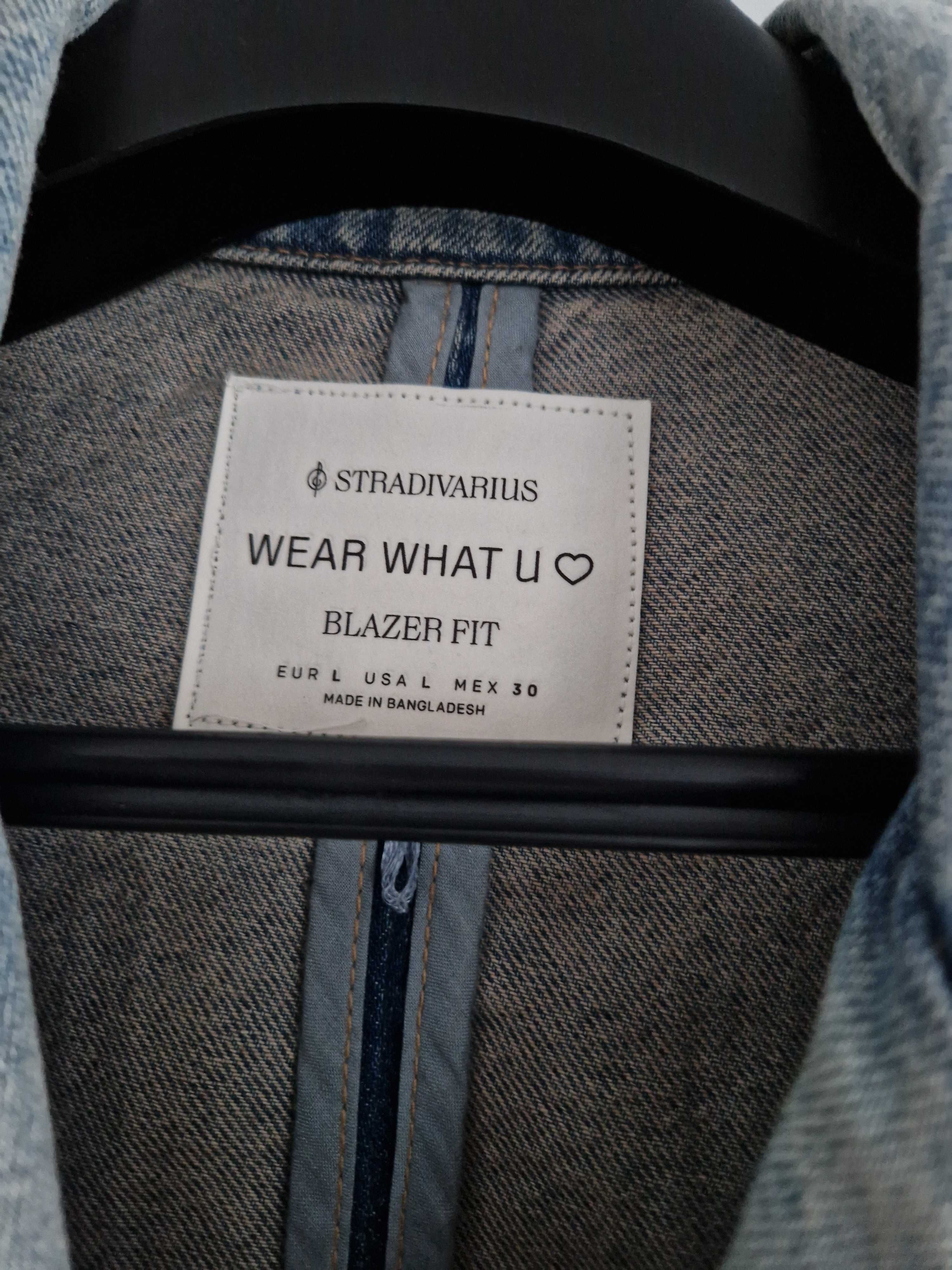 Jeansowa marynarka Stradivarius oversize
