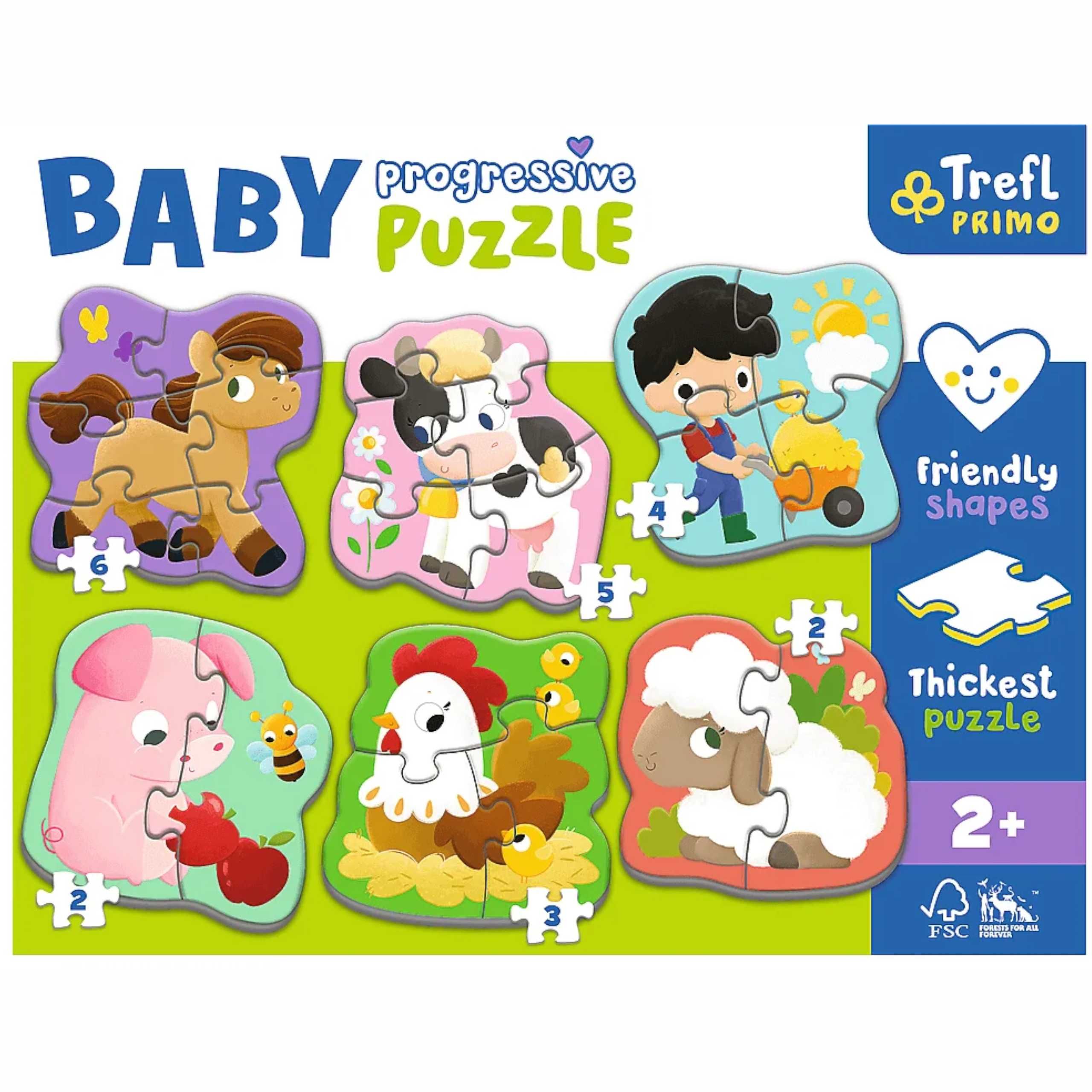 Puzzle Baby Progressive 6w1 Farma 2+ Trefl 44000