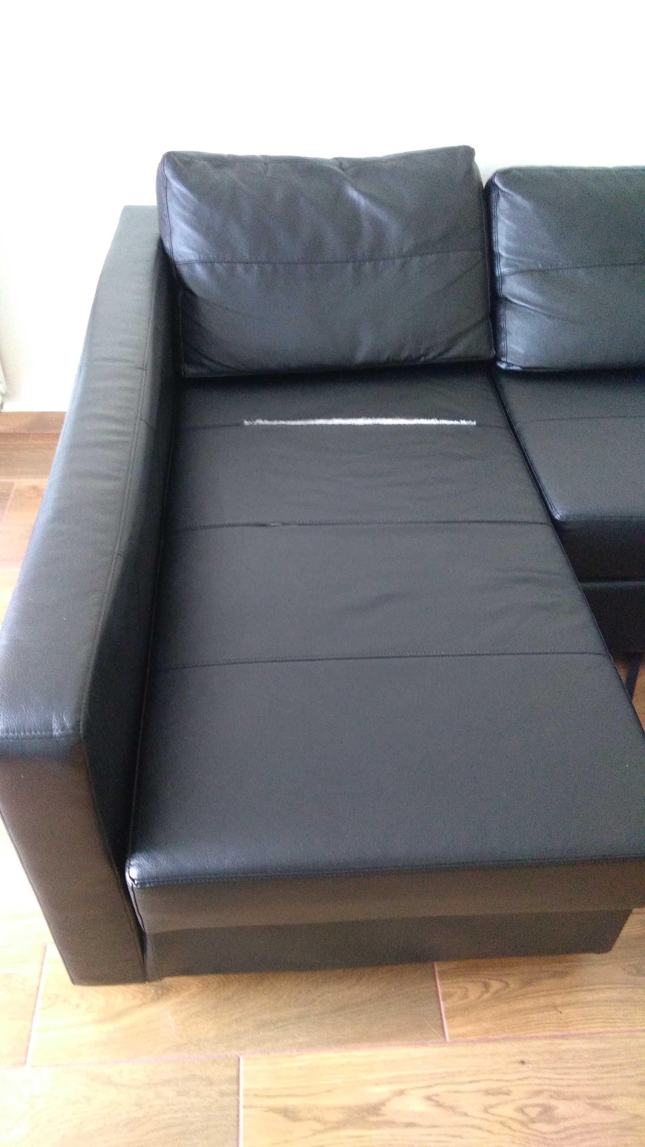 Narożnik Sofa Ikea Friheten czarny eco skóra