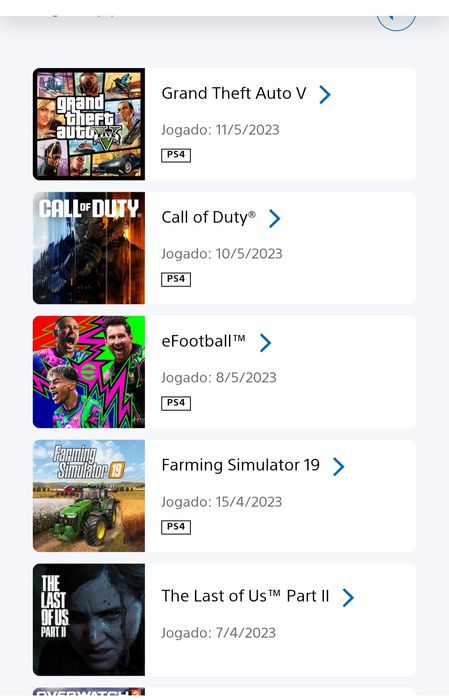 Jogos PS4 e algum PS5