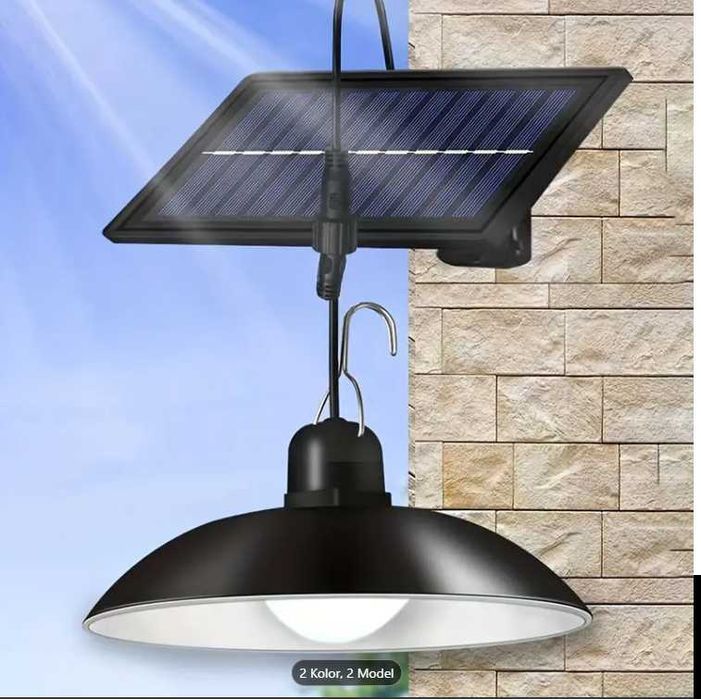 ŻYRANDOL Lampa SOLARNA LED Wisząca Sufitowa Czujnik Halogen + Pilot
