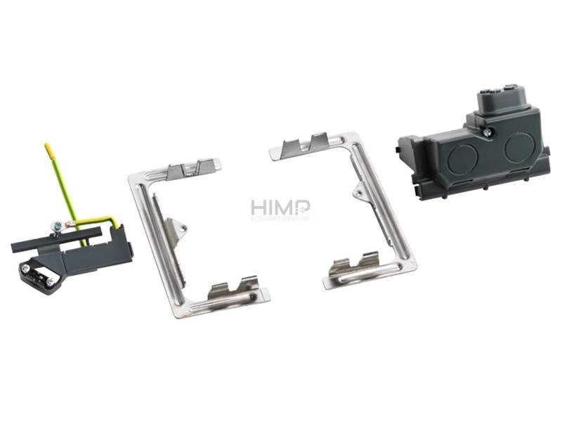 Minipuszka do blatów ALUMINIUM białe gniazda 2P+Z Legrand 054011