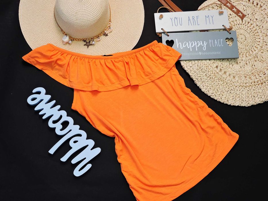 Cubus bluzka falbana skok orange M