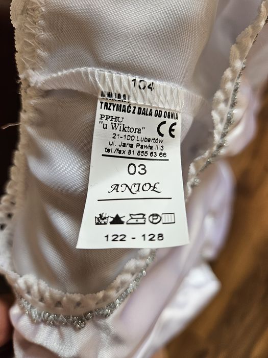 Przebranie strój aniołka dla dziewczynki  122-128