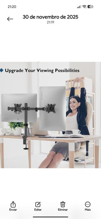 Vendo suporte para dois monitores suspensos