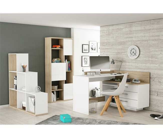 Demeyere Conforama – Secretária de Canto 3 Gavetas, Nova e em Caixa