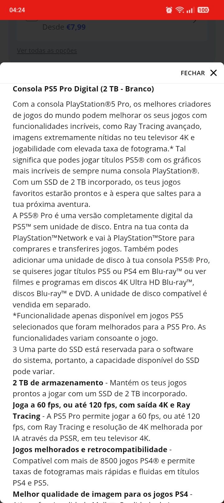 PS5 Pro 2tb praticamente nova