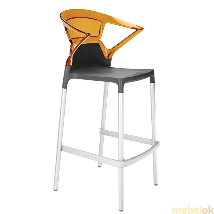 Стілець барний дизайнерський papatya ego k bar black orange