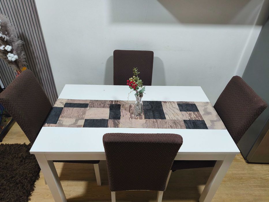 Mesa da Jantar Extensível em Madeira Branca