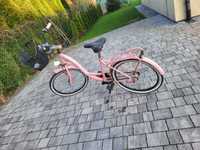 Młodzieżowy rower miejski, różowy