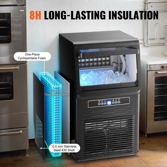 Льдогенератор 34 кг/24 часа Емкость для хранения льда 5,6 кг 36 шт