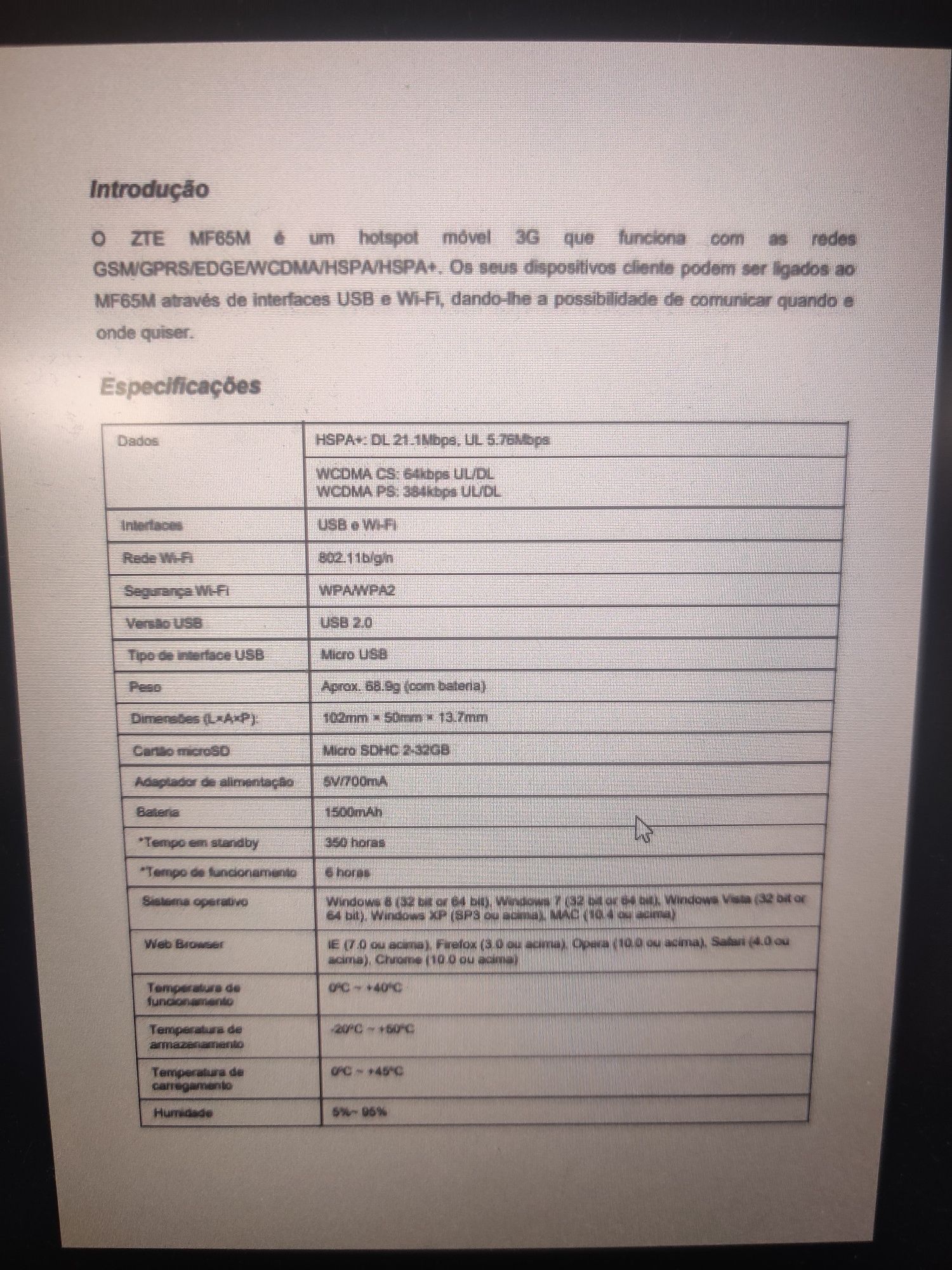 Router ZTE MF65M