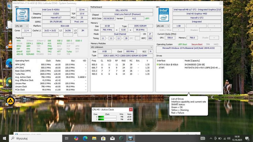 MOCNY Dell E5540 i5/16GbDDR/256SSD-Nowy/IntelHD/BATERIA-Nowa