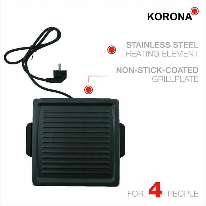 grill elektryczny KORONA czarny 600 W
