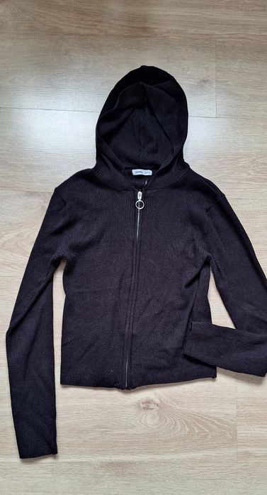 Nowy czarny sweter z kapturem 164 sinsay