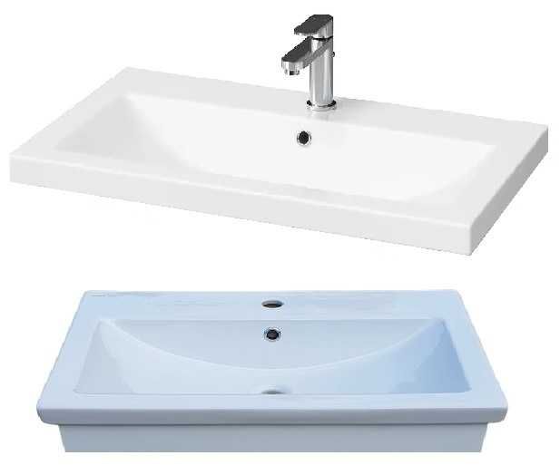 Умывальник Cersanit в комплекте с элитной тумбой (с цветной отделкой).