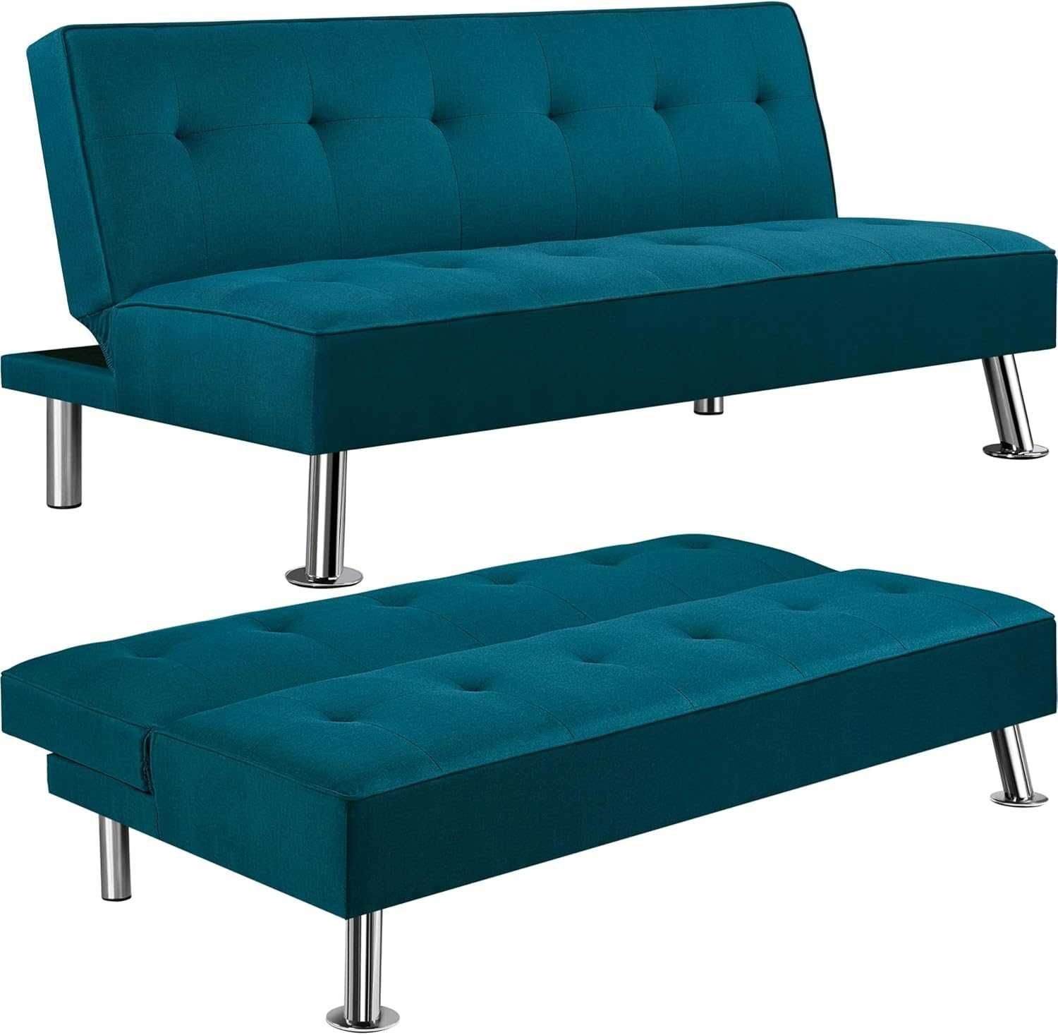 Kanapa Sofa rozkładana Yaheetech 3-osobowa łóżko gościnne 166 × 92 cm