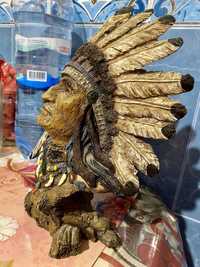Индейская статуэтка, фигурка, бюст индейца, вождь, индеец
