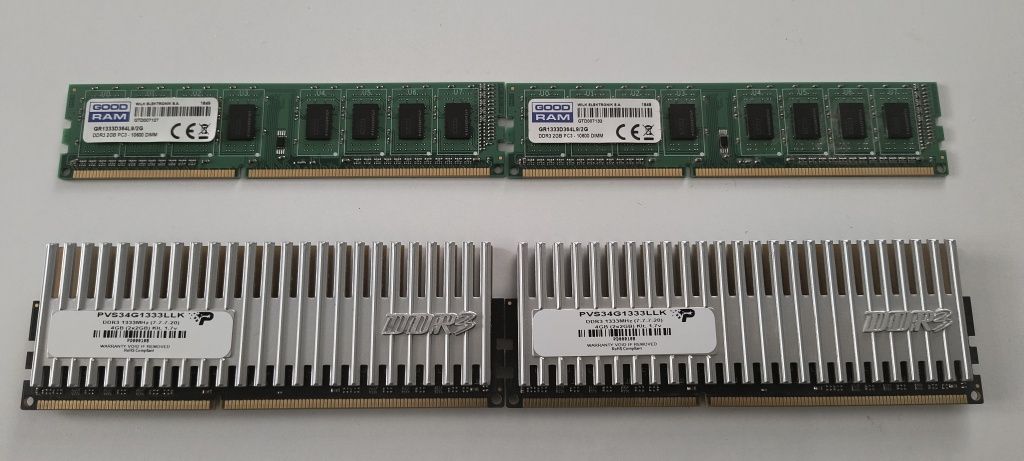 2x pamięć  Goodram DDR3/2G 2x pamięć Patriot DDR3/2G