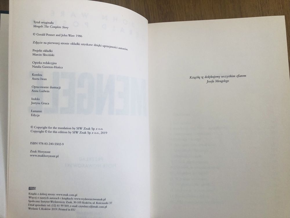 Mengele polowanie na anioła śmierci z Auschwitz John Ware Posner