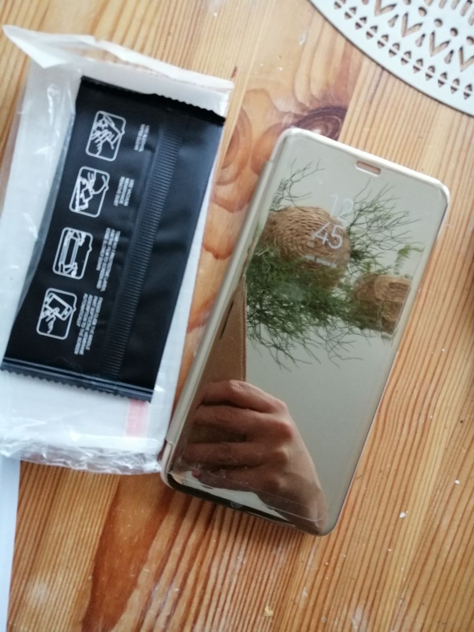 Etui clear, złote mate 20 huawey plus szkło nowe