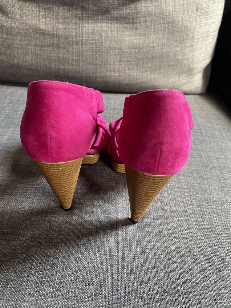 Sandały szpilki fuksja BE barbie różowe 37 platforma NOWE