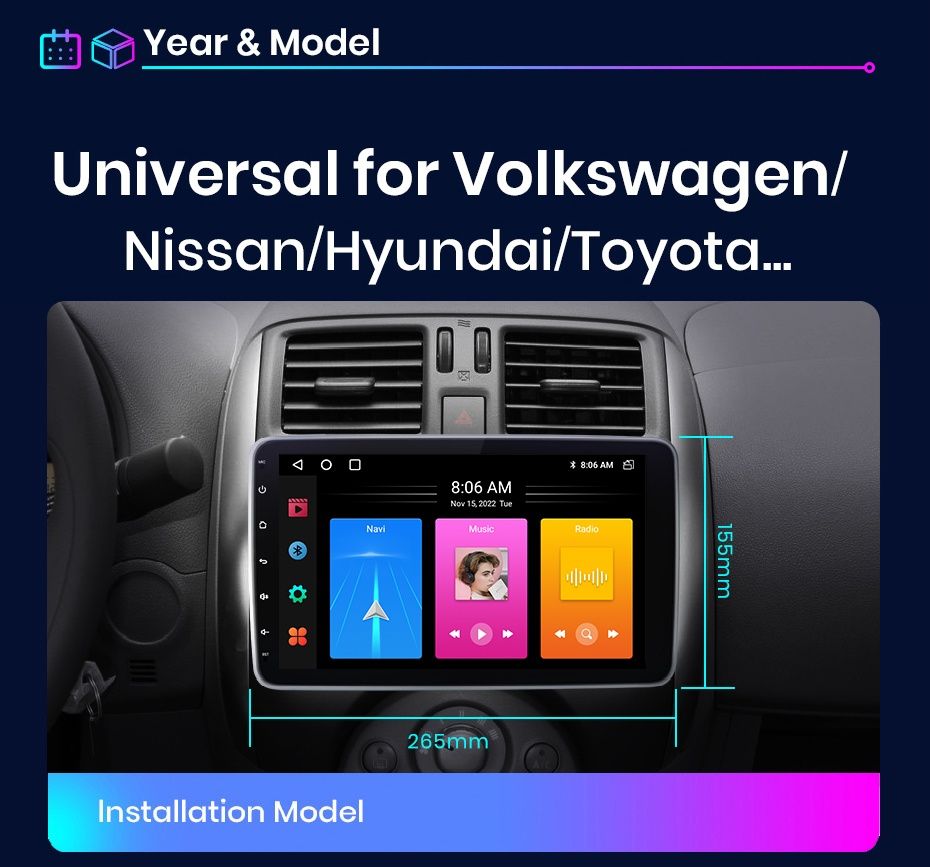Rádio Android 1din 10" Rotativo 2/32GB com carplay GPS WiFi NOVO