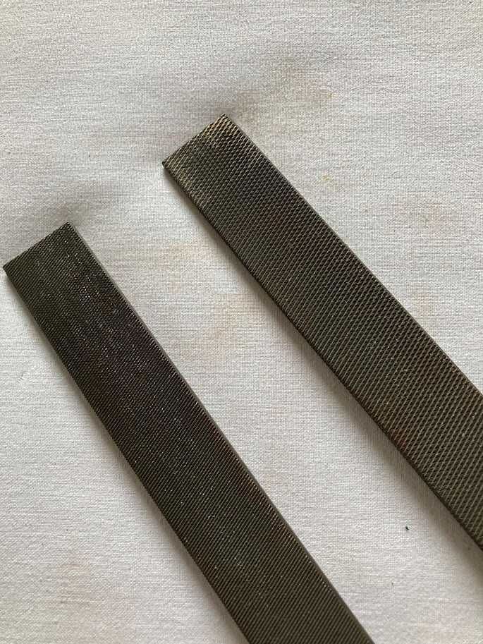 Pilnik ślusarski tarnik płaski do metalu 2 szt. długie duże 37 cm PRL