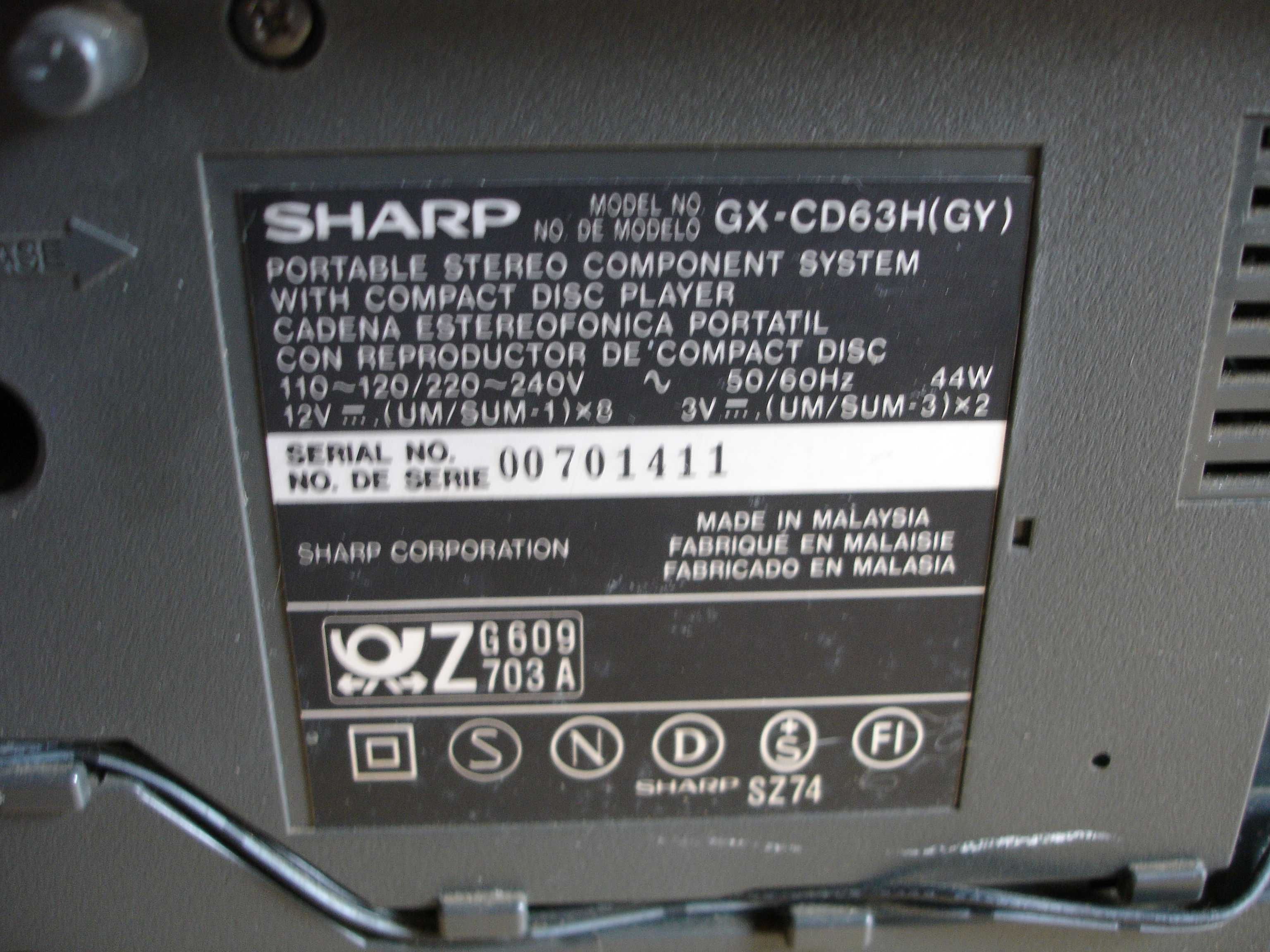 Radiomagnetofon SHARP GX-CD63H