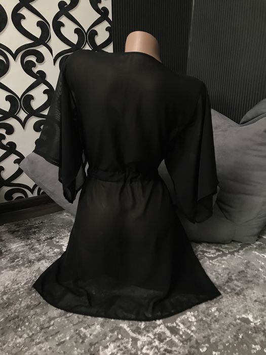 Чорне парео / пляжна сукня - халат на море