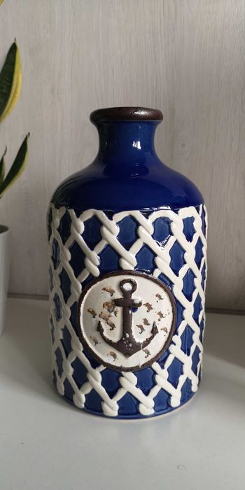 Granatowy niebieski wazon morski marynistyczny hampton
