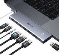 USB C адаптер для Макбук 13, 15, 16, M1, M2, Air, 2020, 2021, 2022
