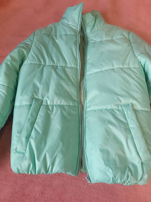Куртка зима холодная осень цвет мяты размер 42-44
