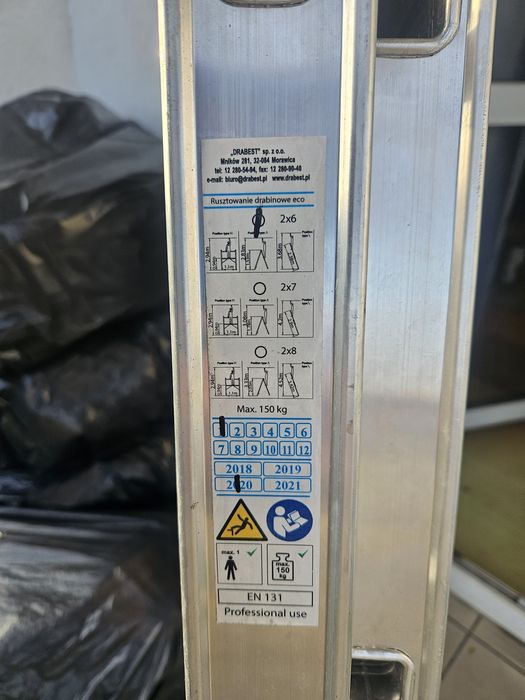 Rusztowanie aluminiowe drabinowe  ECO 2X6