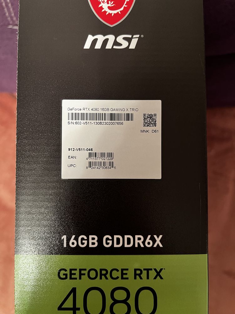 Новая Відеокарта MSI GeForce RTX 4080 GAMING X TRIO 16GB