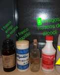 garrafas e frascos farmácia alcool algodão eosina