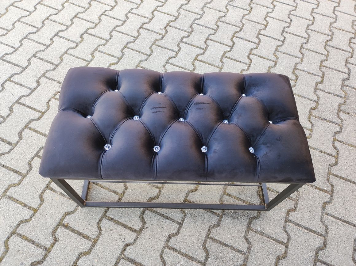 Ławka metalowa Loft Glamour Chesterfield cyrkonie Pokoju sypialni