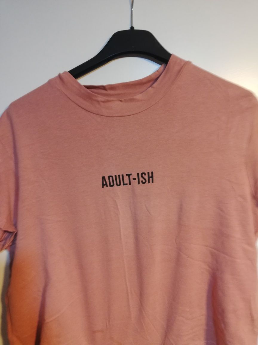 T-shirt koszulka różowa cropp croptop