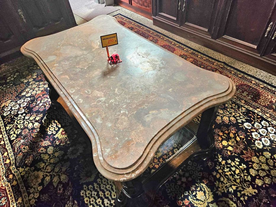 Mesa de centro em madeira com pedra e vidro - óptimo estado gera
