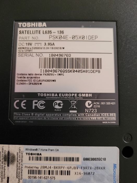 Toshiba Computer64585881363331124