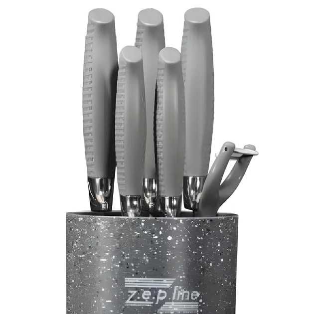 Набор ножей Zepline ZP-046 набор кухонных ножей 7 предметов Серый