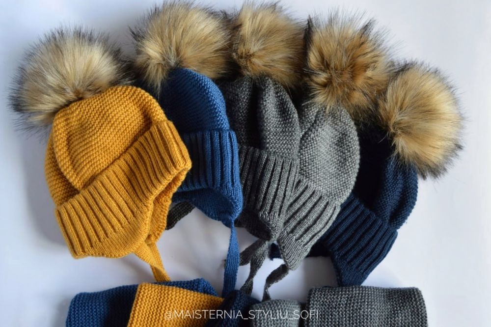 Зимова шапка на флісі+снуд