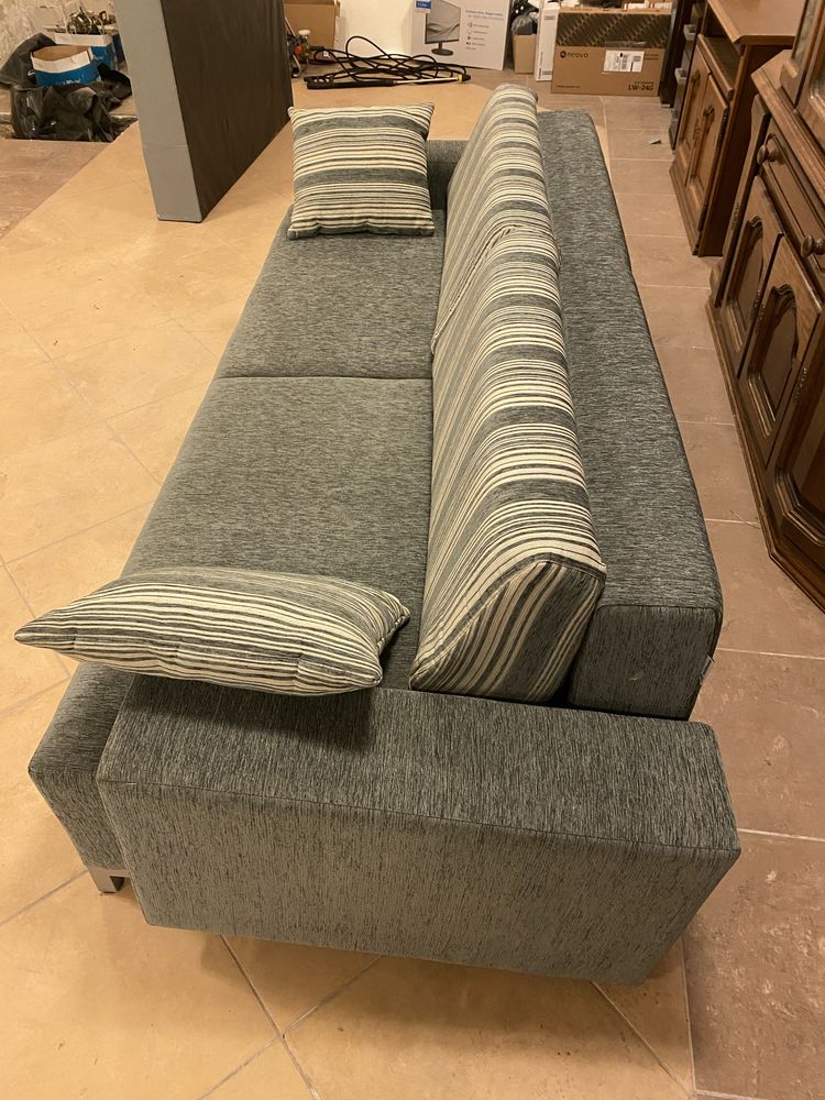 Kanapa sofa tapczan szary rozkładany z funkcją spania i przechowywania