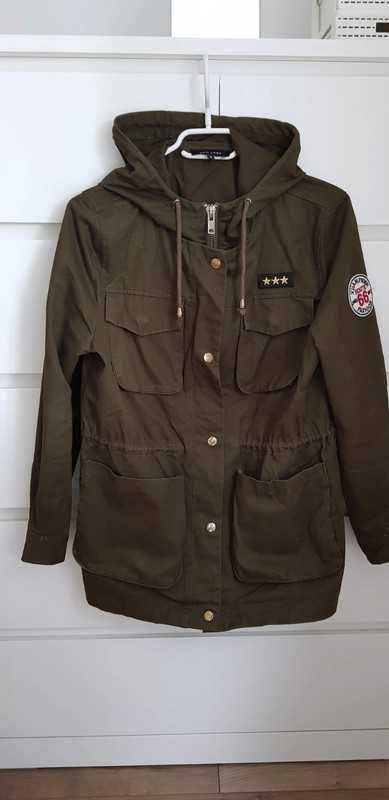 Kurtka parka New Look wojskowa khaki zielony jesień zima