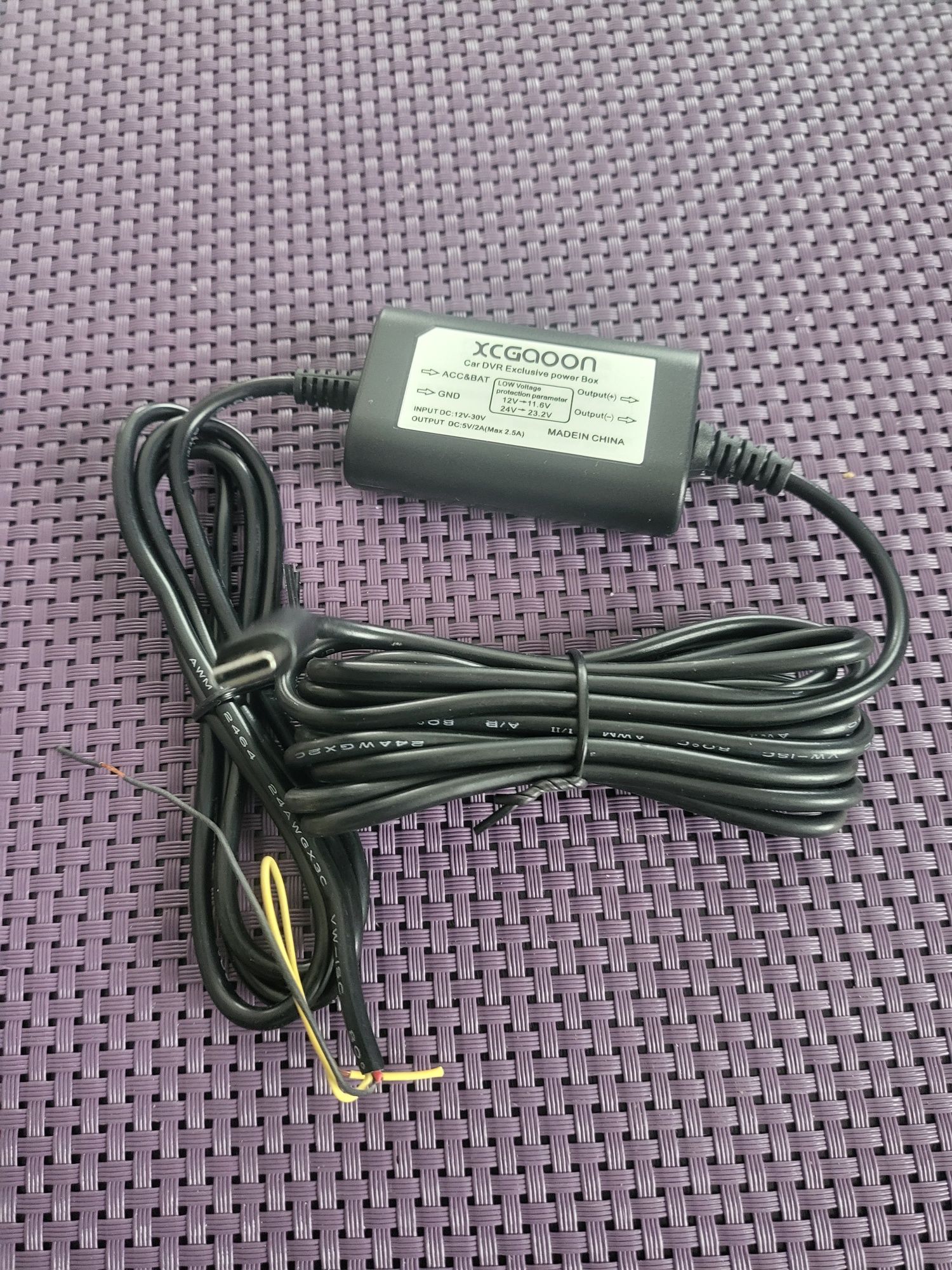 Kabel 12V usb C kamera telefon rejestrator jazdy ładowanie 24h